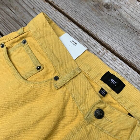 Obey Blender Mid Rise Overdyed Unisex Jeans Size 33x29 streetwear skater New - Picture 5 of 7